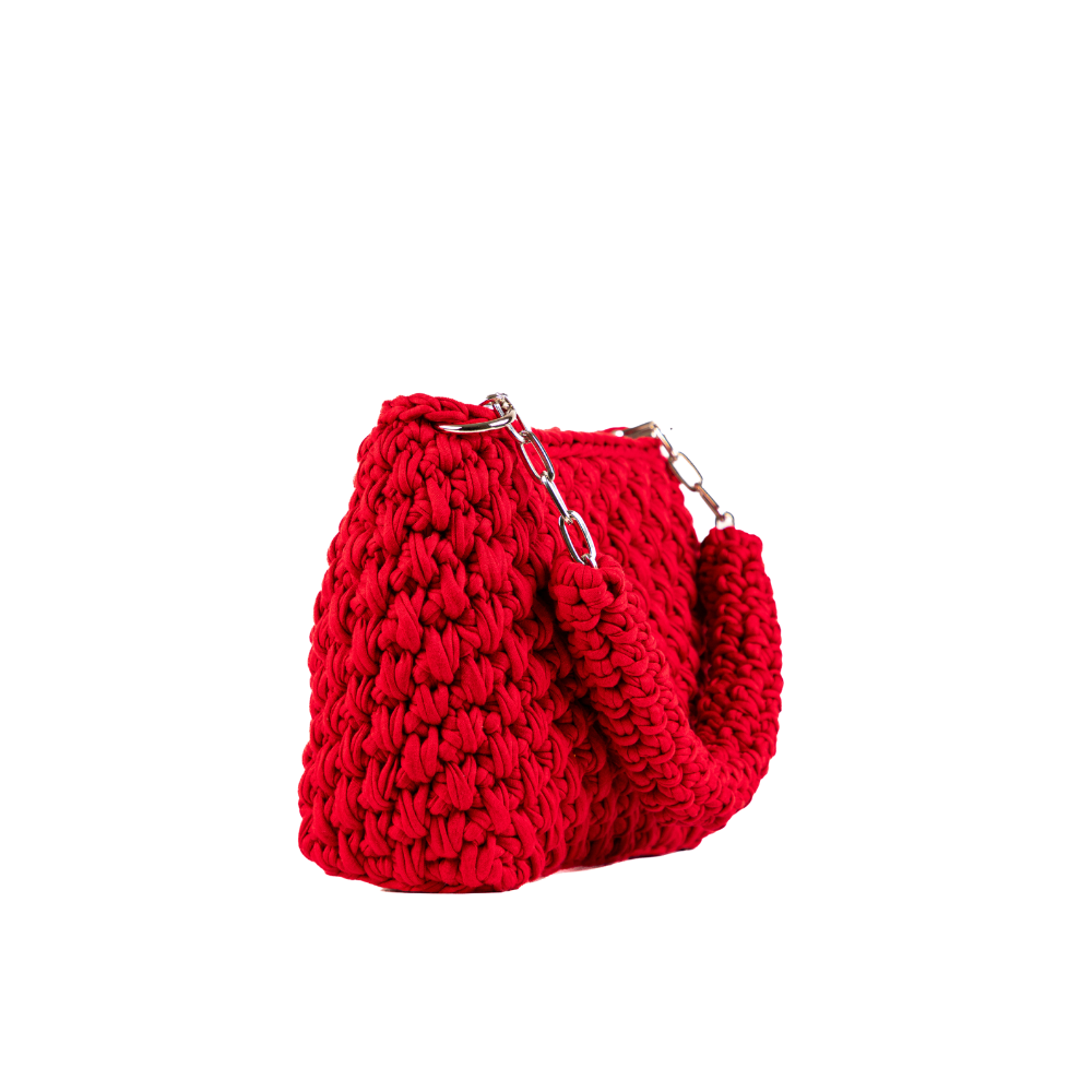 Agostina T-Shirt Yarn Handbag - Burgundy Red