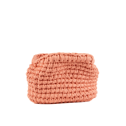 Abelia Mini T-Shirt Yarn Clutch - Coral