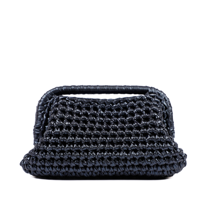 Adele Metallic Open Clutch - Blue Black