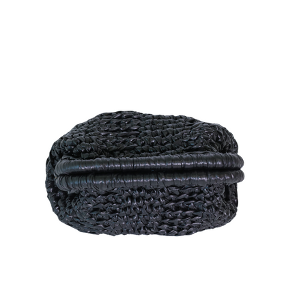 Bella Metallic Clutch - Matte Black