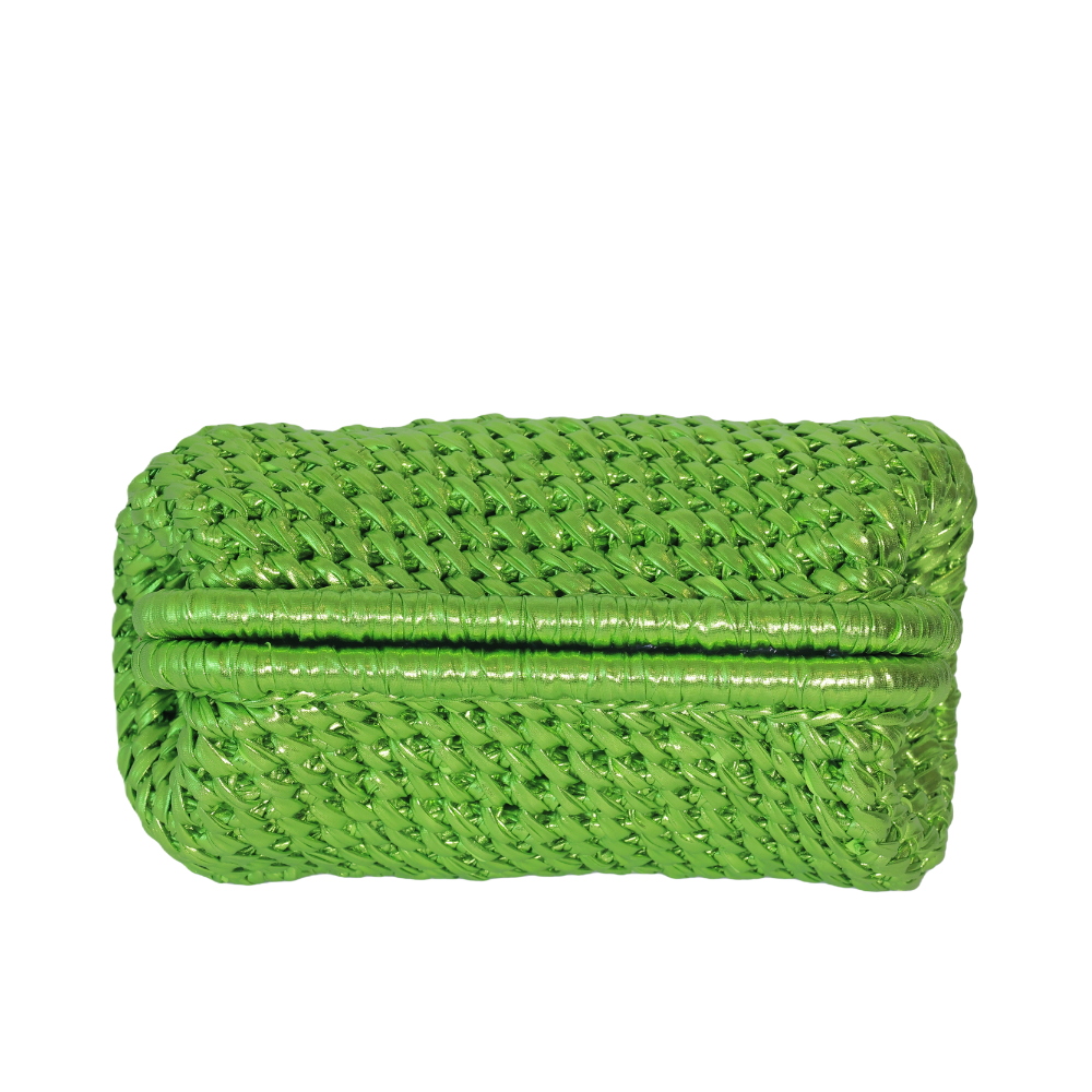 Bianca Metallic Clutch - Kelly Green