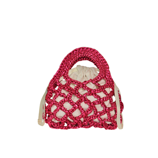 Alice Mini Metallic Net Bag - Bubblegum