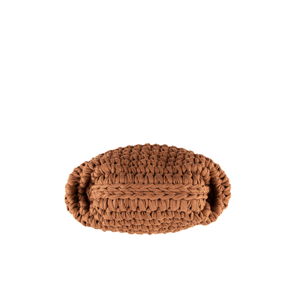 Abelia Mini T-Shirt Yarn Clutch - Brown