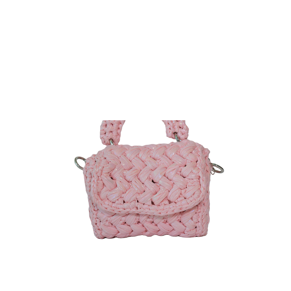 Lucia Puff Metallic Crossbody - Pastel Pink