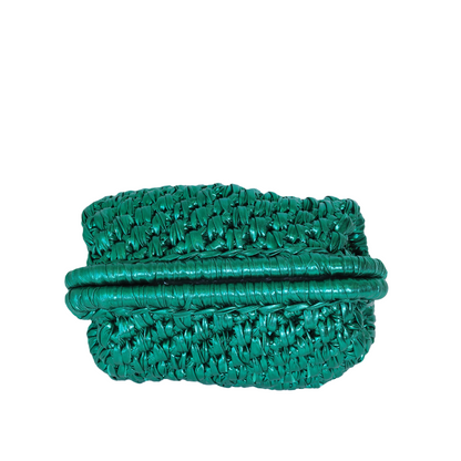 Azurra Metallic Clutch - Forest Green