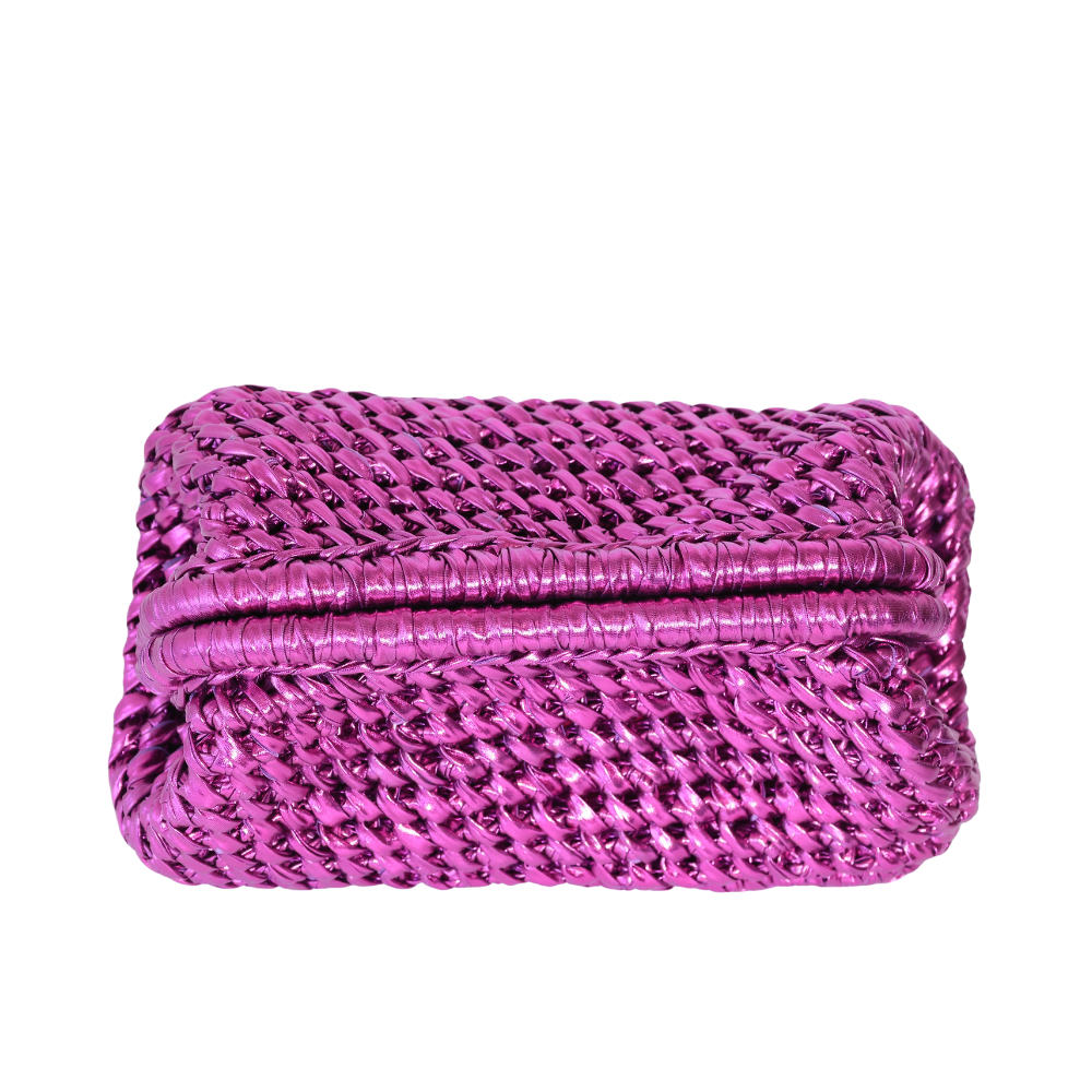 Bianca Metallic Clutch - French Fuchsia