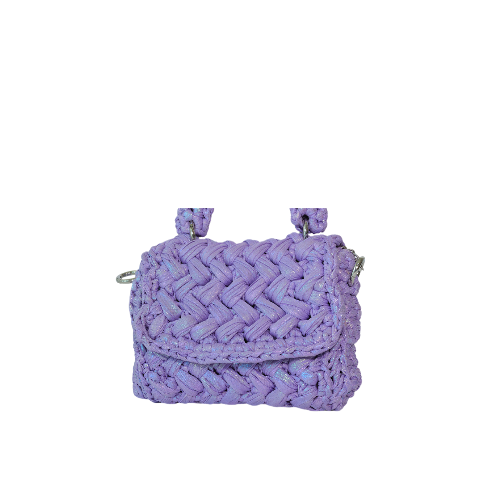 Lucia Puff Metallic Crossbody - Amethyst Purple