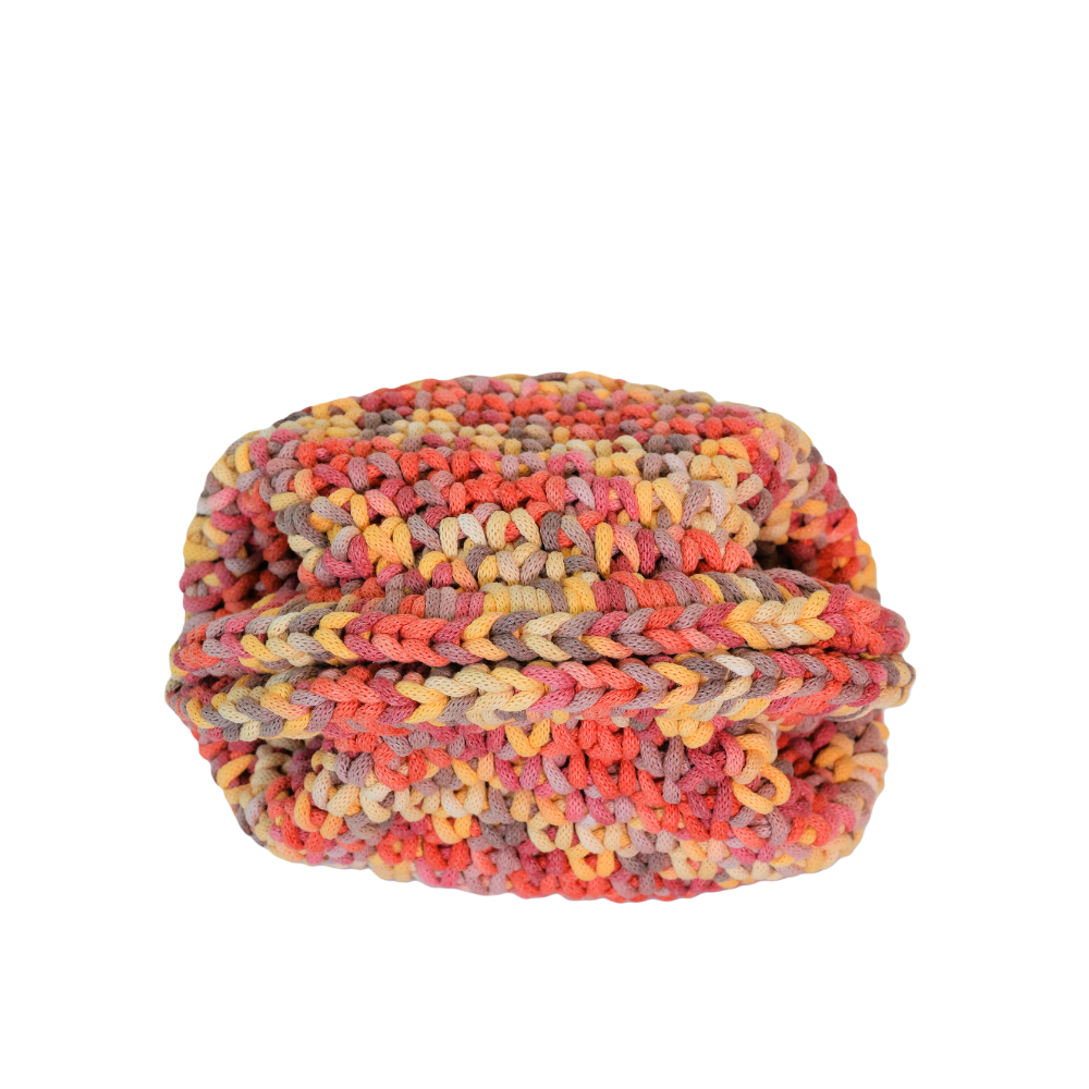 Chiara Macrame Clutch - Berry Red & Sand Yellow