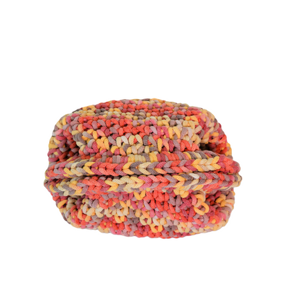 Chiara Macrame Clutch - Berry Red & Sand Yellow