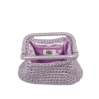 Adele Metallic Open Clutch - Orchid Lavender