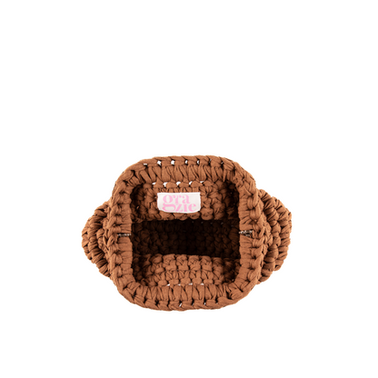 Abelia Mini T-Shirt Yarn Clutch - Brown