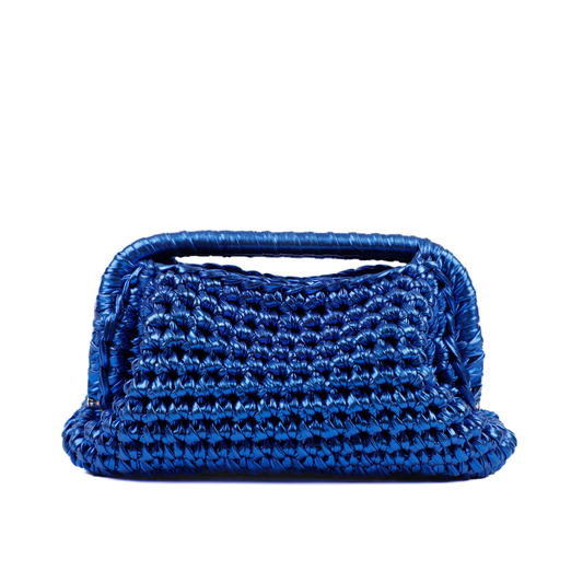 Adele Metallic Open Clutch - Royal Blue