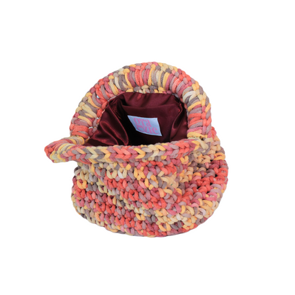 Chiara Macrame Clutch - Berry Red & Sand Yellow