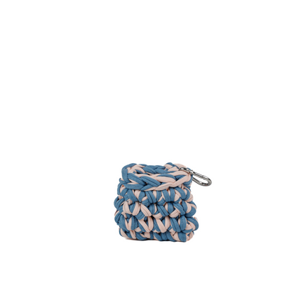 Airpods T-Shirt Yarn Case - Blue & Off-White