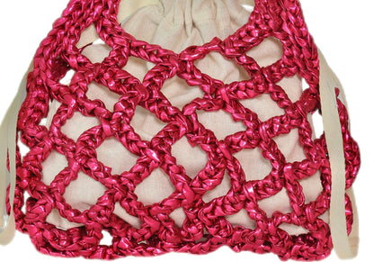 Alice Mini Metallic Net Bag - Bubblegum