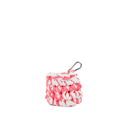 Airpods T-Shirt Yarn Case - Light Pink & White