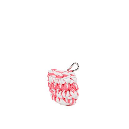 Airpods T-Shirt Yarn Case - Light Pink & White