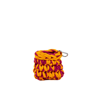 Airpods T-Shirt Yarn Case - Orange & Fuchsia
