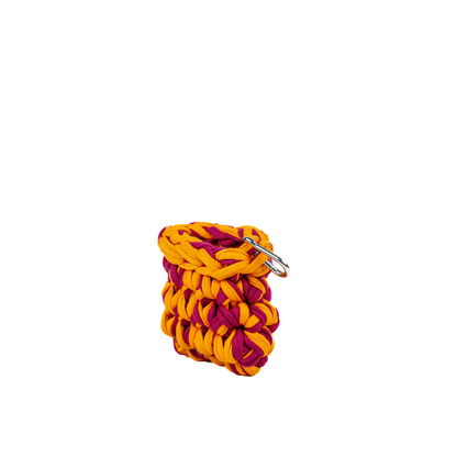 Airpods T-Shirt Yarn Case - Orange & Fuchsia
