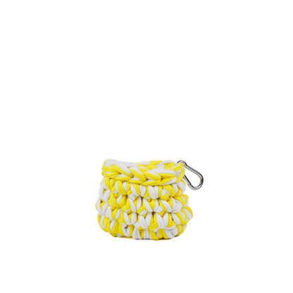 Airpods T- Shirt Yarn Case - Yellow & White