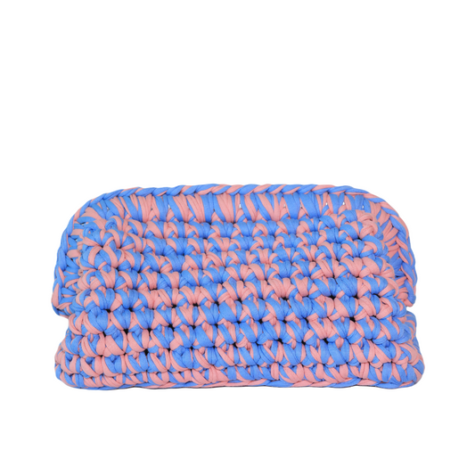 Fabrizia T-Shirt Yarn Clutch - Baby Blue Pink